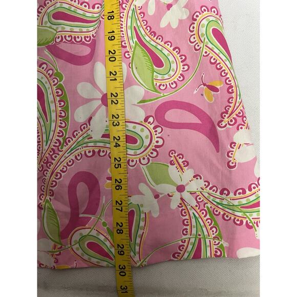 Vtg 80’s Lilly Pulitzer Shift Dress Pink & Green Paisley Floral Mini Size 10 - Picture 8 of 9